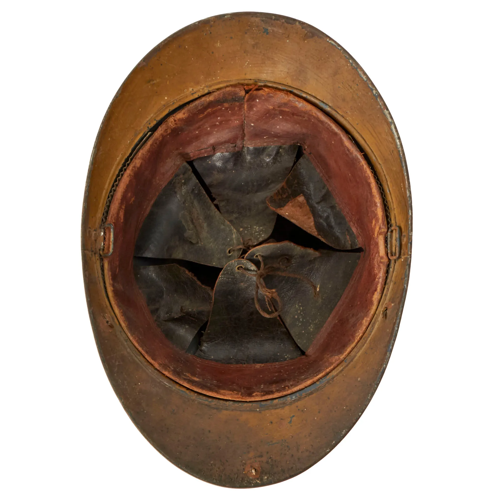 Original French WWI Zouave North African Troops M1915 Adrian Helmet with Veteran’s Plate & Liner