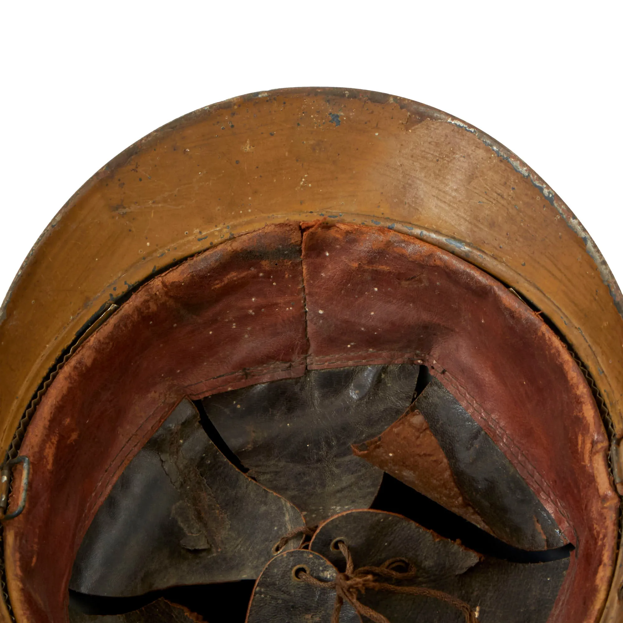 Original French WWI Zouave North African Troops M1915 Adrian Helmet with Veteran’s Plate & Liner