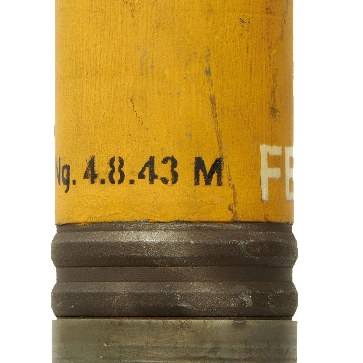 Original German WWII FlaK 88 High Explosive Inert Shell with Casing & Fuse Container - WWII Marked and Dated