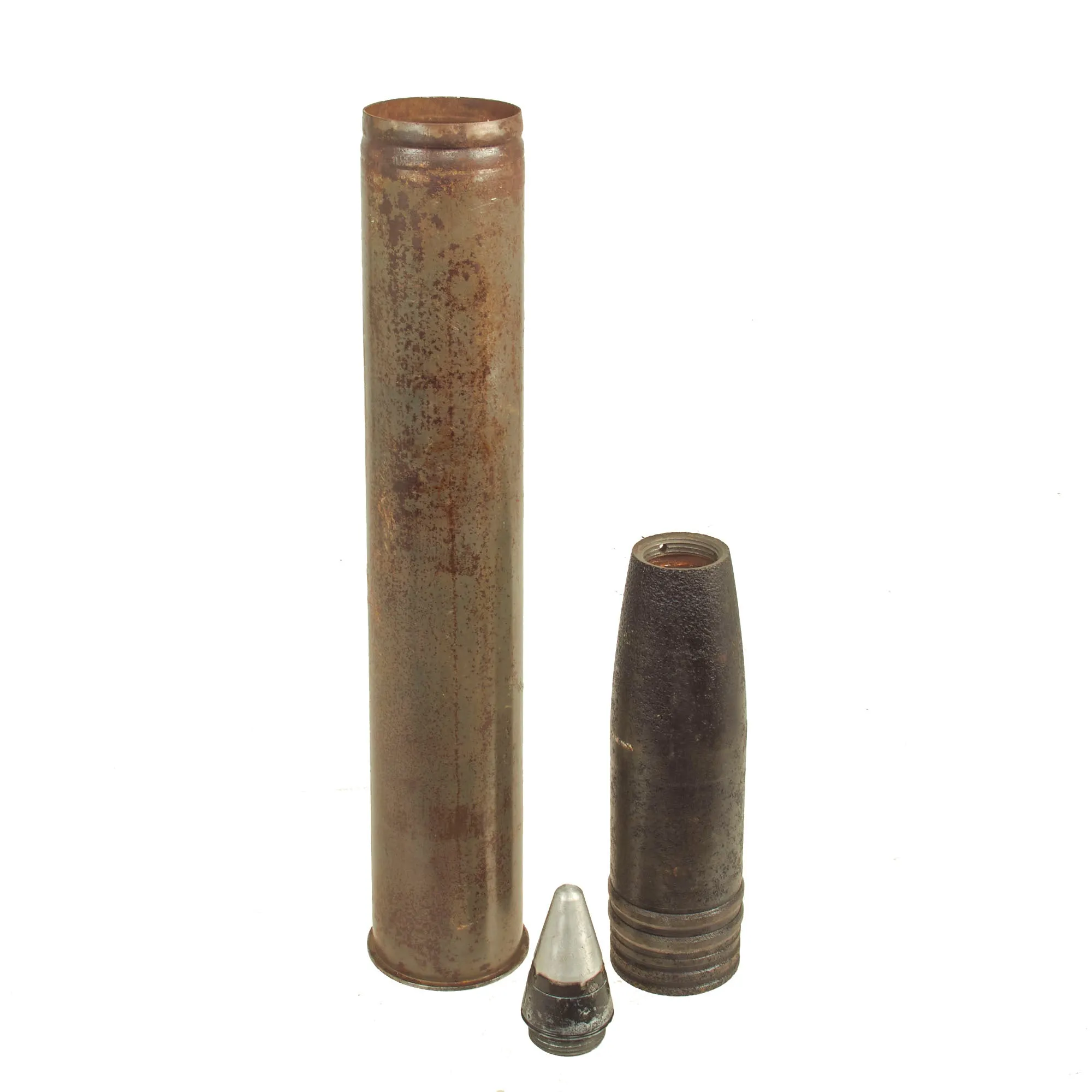 Original German WWII FlaK 88 High Explosive Inert Shell with Steel Casing - WWII Marked and 1942 Dated