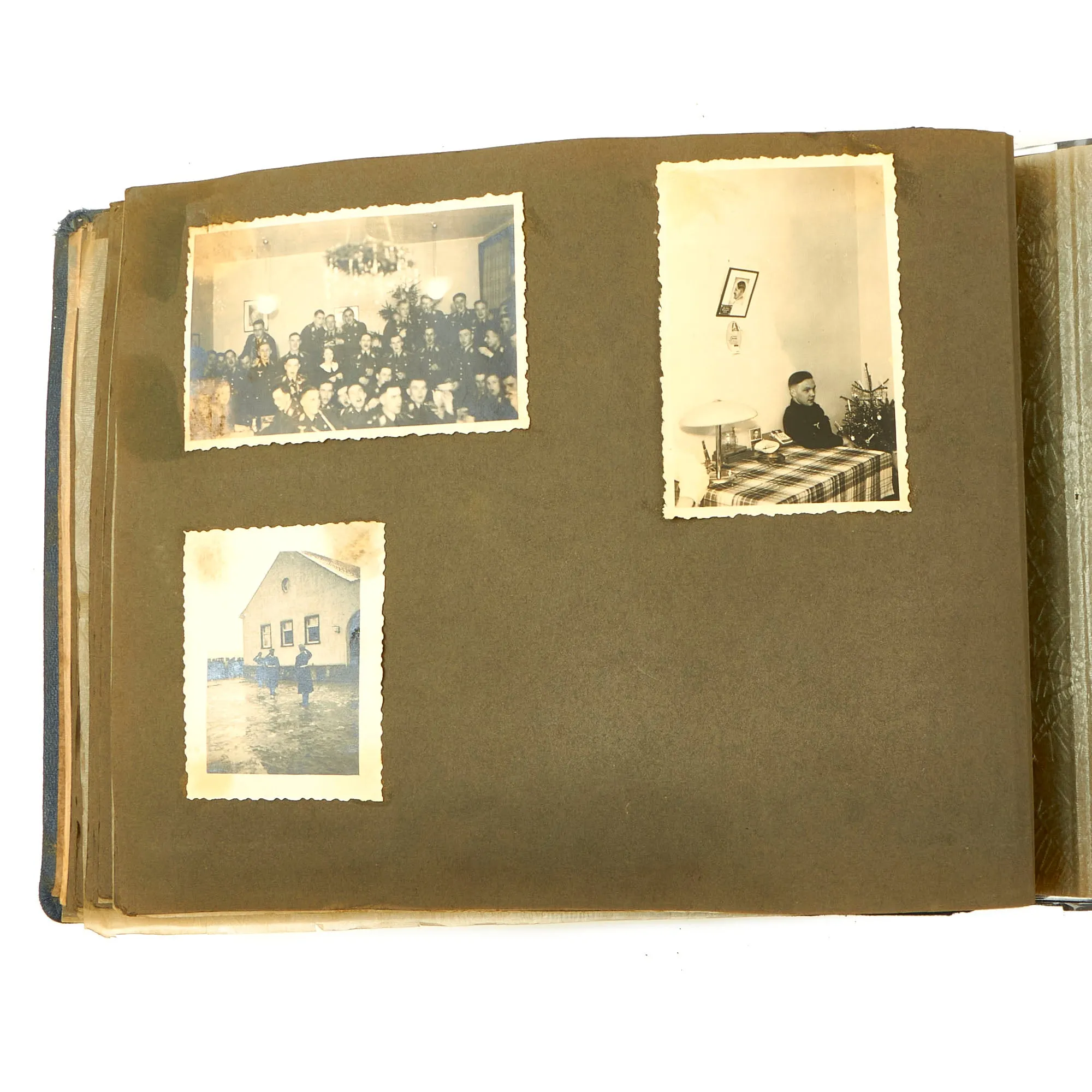 Original German WWII Luftwaffe Photo Album Featuring Numerous Disabled Soviet Tanks with Soldbuch - 144 Photos