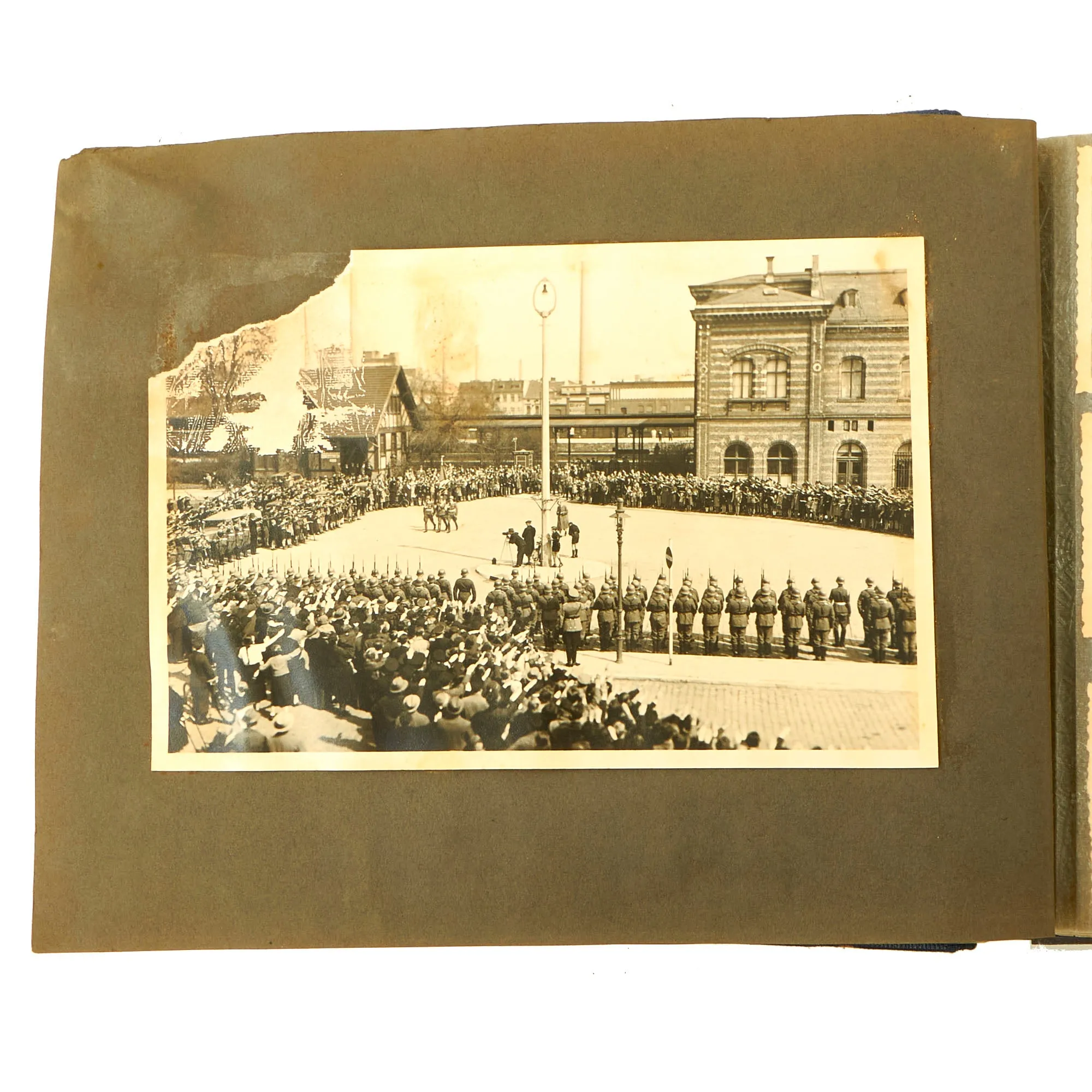 Original German WWII Luftwaffe Photo Album Featuring Numerous Disabled Soviet Tanks with Soldbuch - 144 Photos