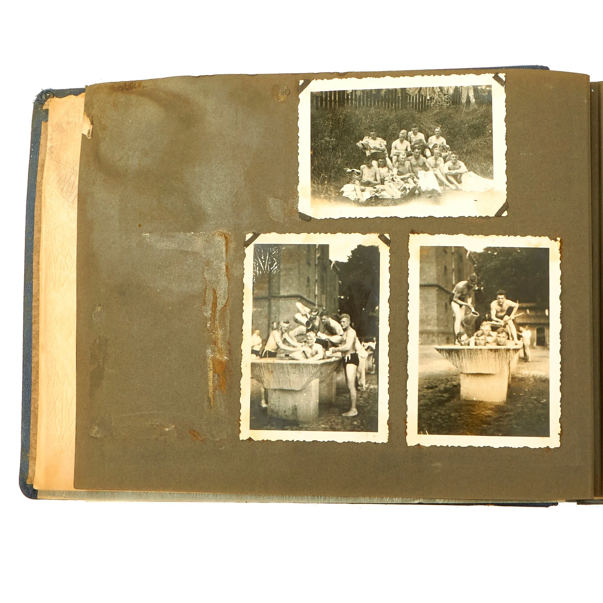 Original German WWII Luftwaffe Photo Album Featuring Numerous Disabled Soviet Tanks with Soldbuch - 144 Photos