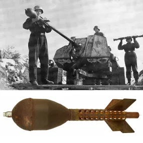 Original German WWII PAK 36 Stielgranate 41 37mm High Explosive Anti-Tank Stick Grenade with 1942 Dated Fuse