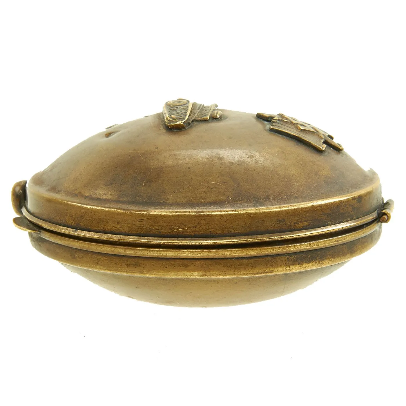 Original German WWII Panzer Officer’s Brass Clamshell Pocket Watch Case