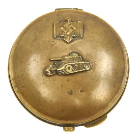 Original German WWII Panzer Officer’s Brass Clamshell Pocket Watch Case