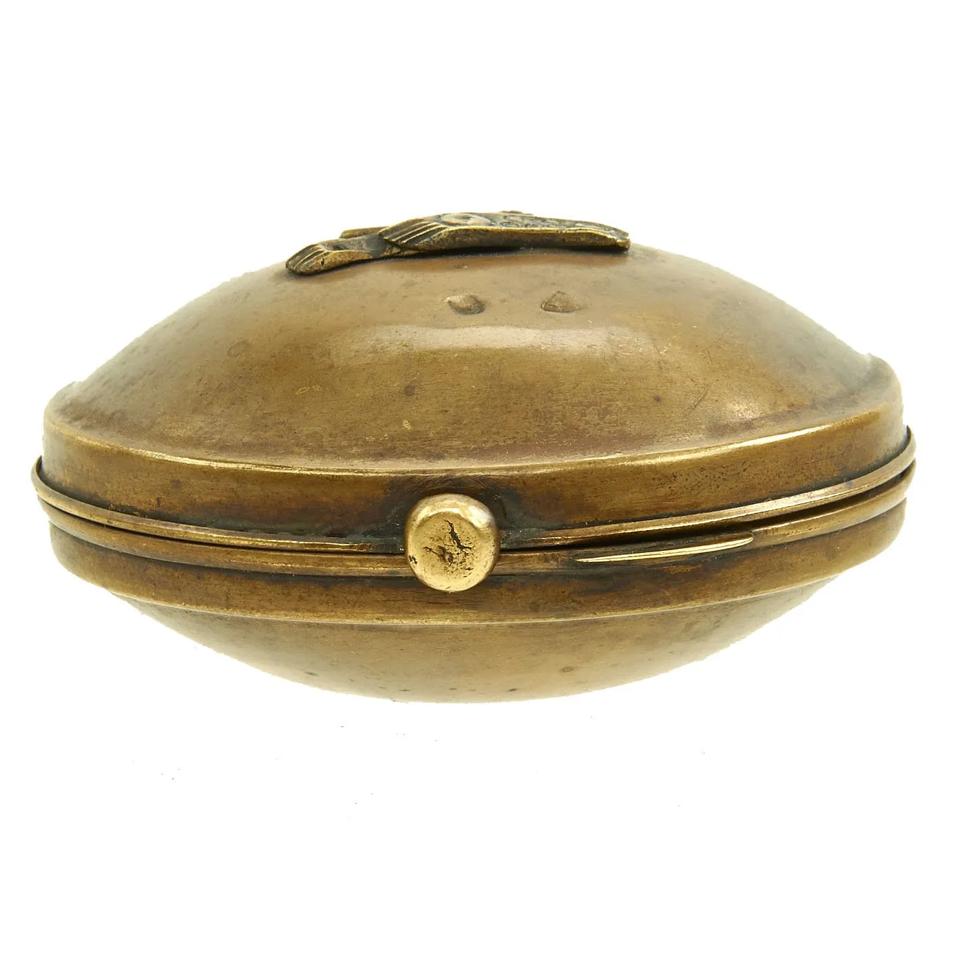 Original German WWII Panzer Officer’s Brass Clamshell Pocket Watch Case