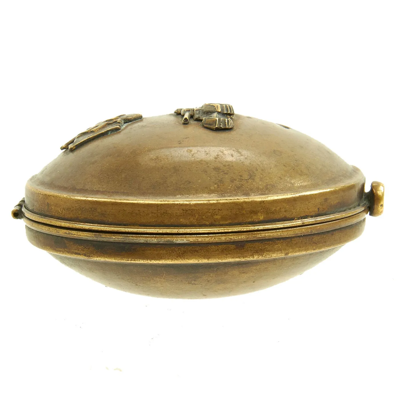 Original German WWII Panzer Officer’s Brass Clamshell Pocket Watch Case