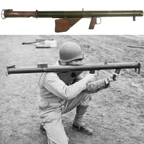 Original Rare U.S. WWII 1943 M1A1 Bazooka 2.36 inch Anti-Tank Rocket Launcher Serial 162003 - Inert