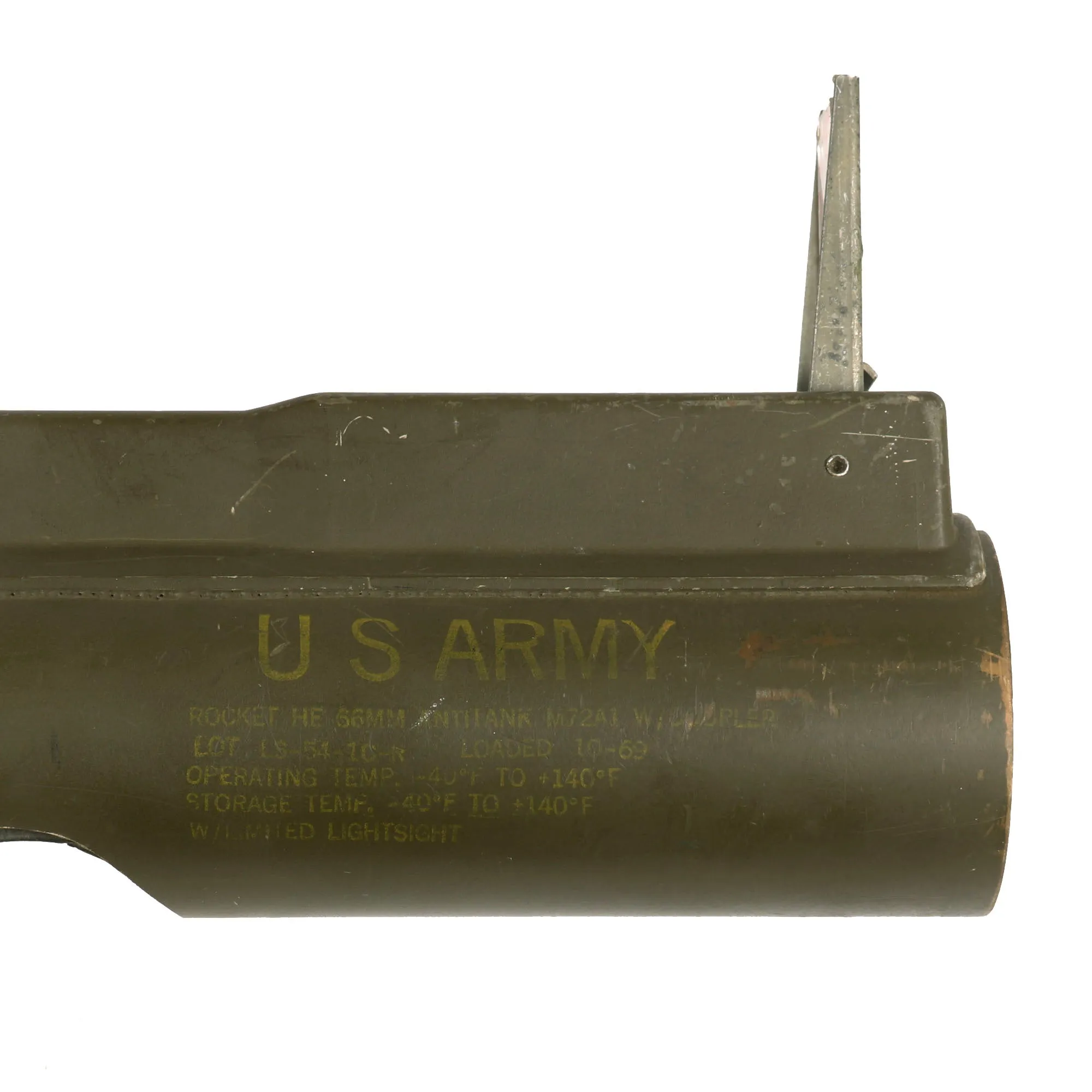 Original U.S. Vietnam War 1969 Dated M72 Light Anti-Armor Weapon “LAW” Tube Converted to M190 Subcaliber Trainer - With M73 Insert