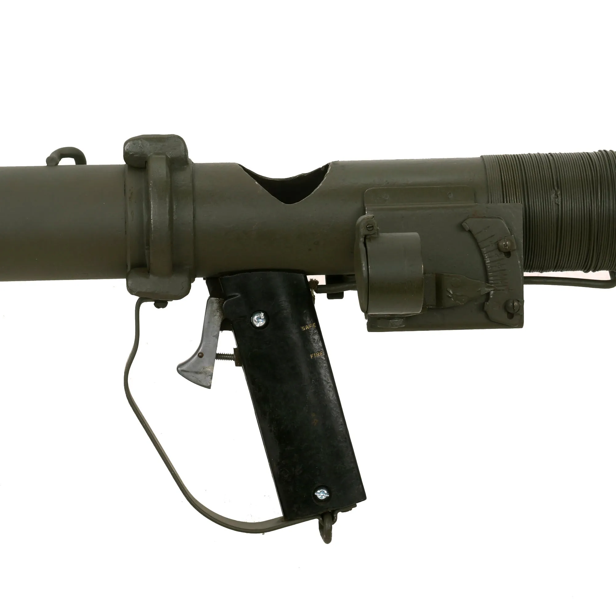 Original U.S. WWII M9A1 Bazooka Anti-Tank Rocket Launcher by General Electric Serial 210613 with Rocket, Rocket Carrier & 3 Tubes - All Inert