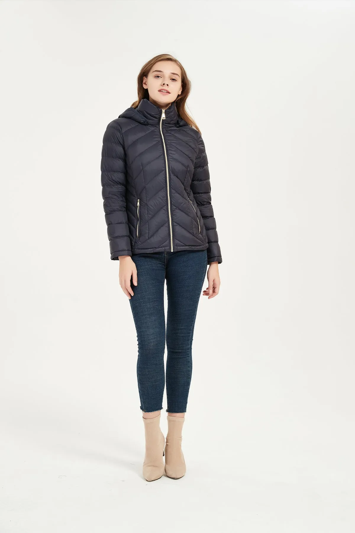 Packable Lightweight Winter Puffer Jacket with hood