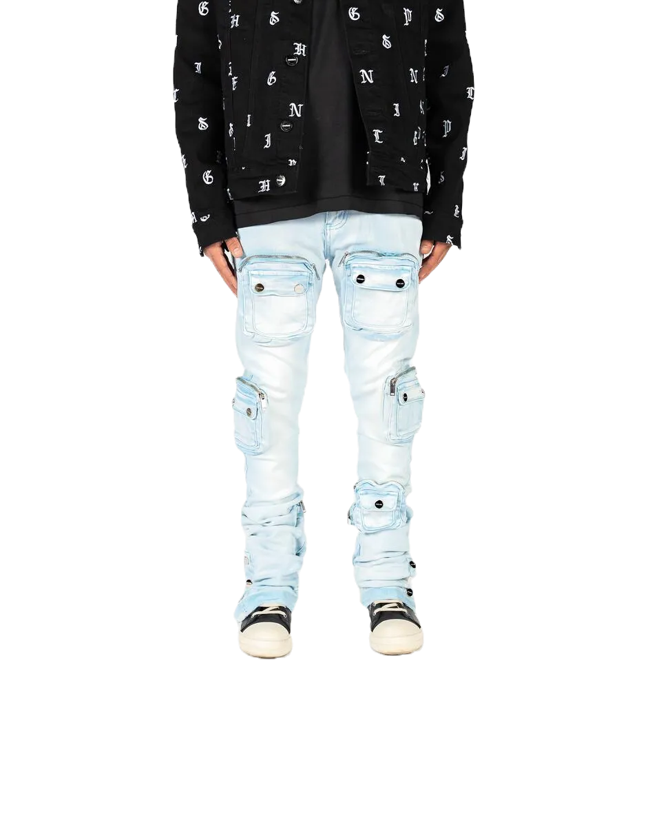 Pheelings Stacked Blue Cargo Jeans