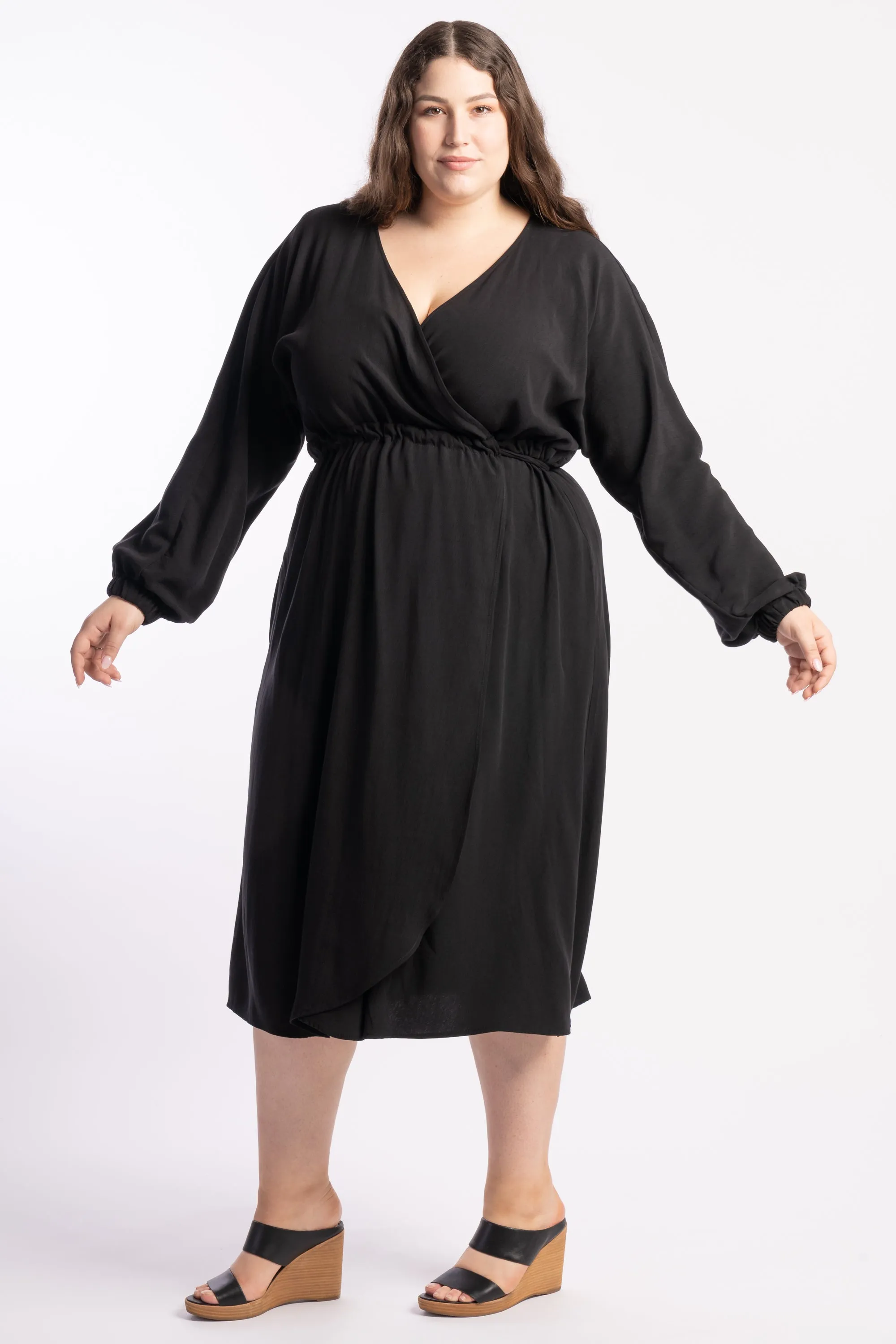 Piece of My Heart Wrap Dress - Black