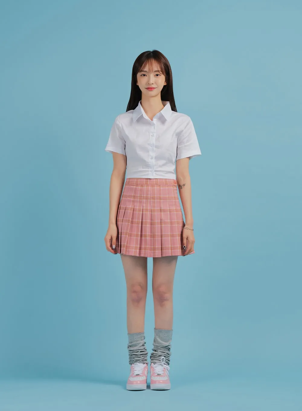 Plaid Pleated Tennis Skirt BA27