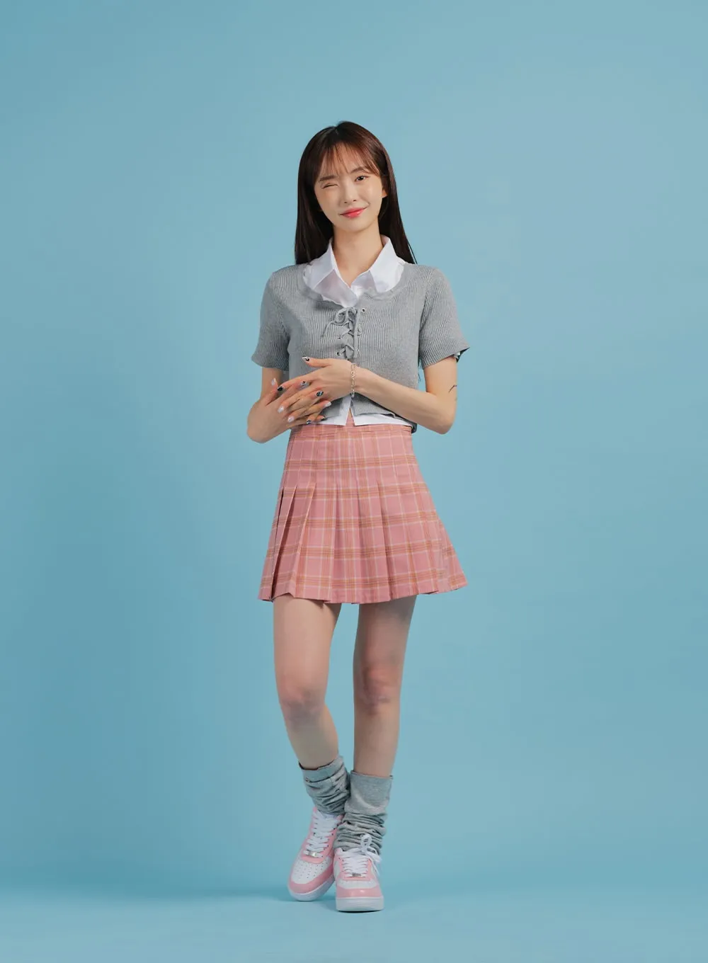 Plaid Pleated Tennis Skirt BA27