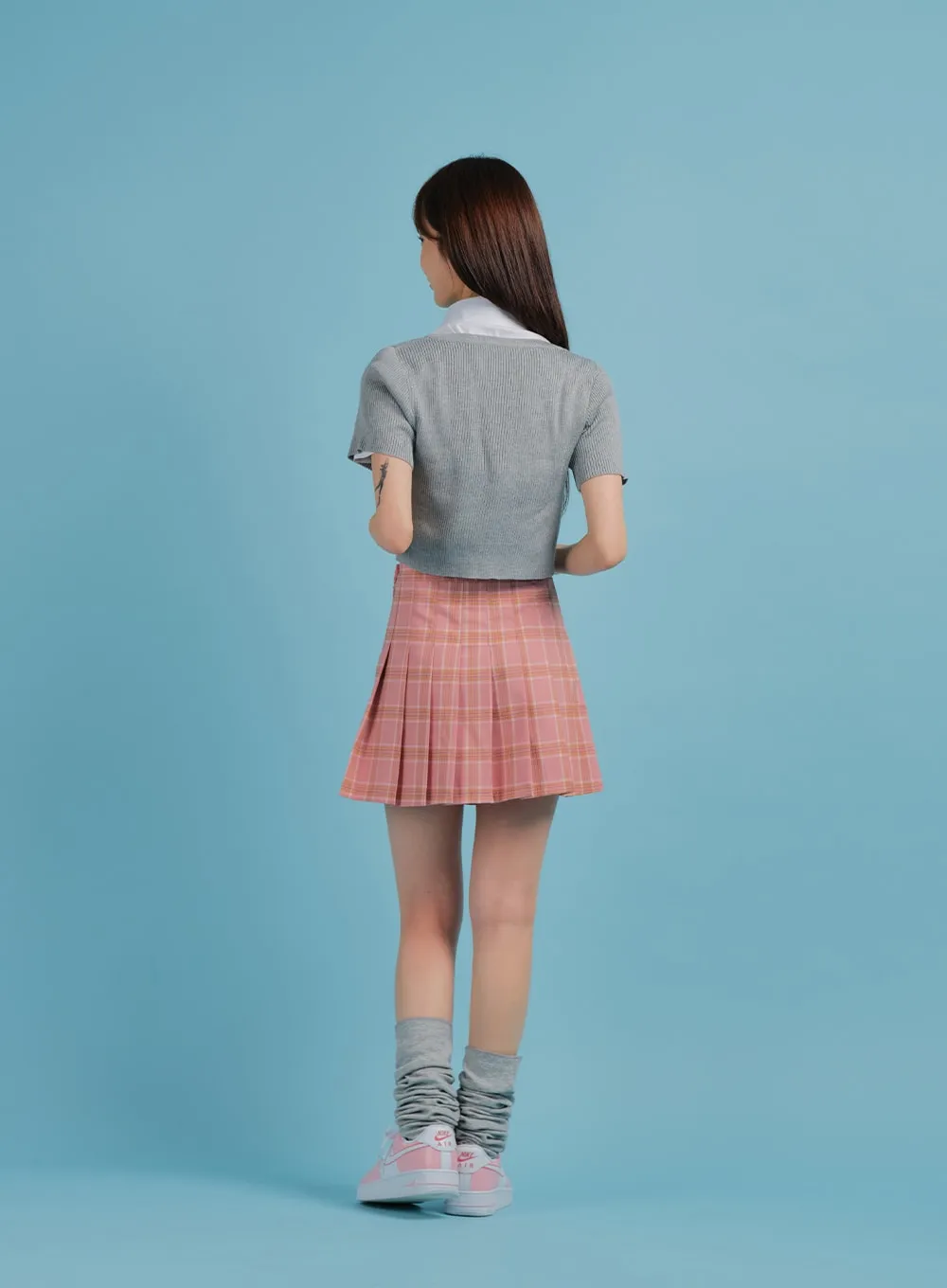 Plaid Pleated Tennis Skirt BA27