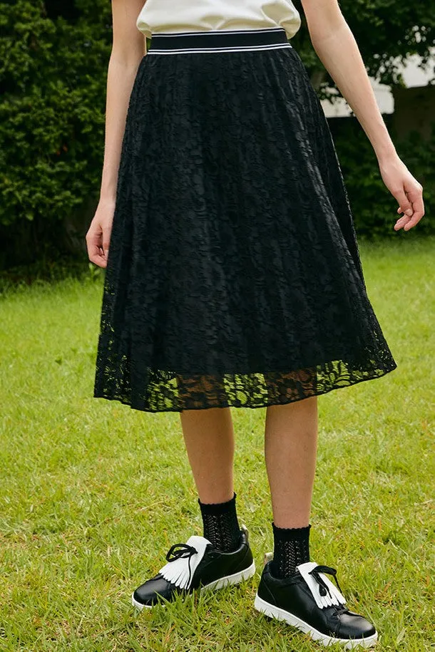 [PlayDEBB]Lace Pleated Skirt_BK(DDCMA7011M)