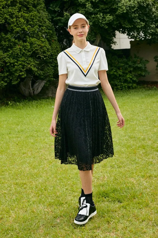 [PlayDEBB]Lace Pleated Skirt_BK(DDCMA7011M)