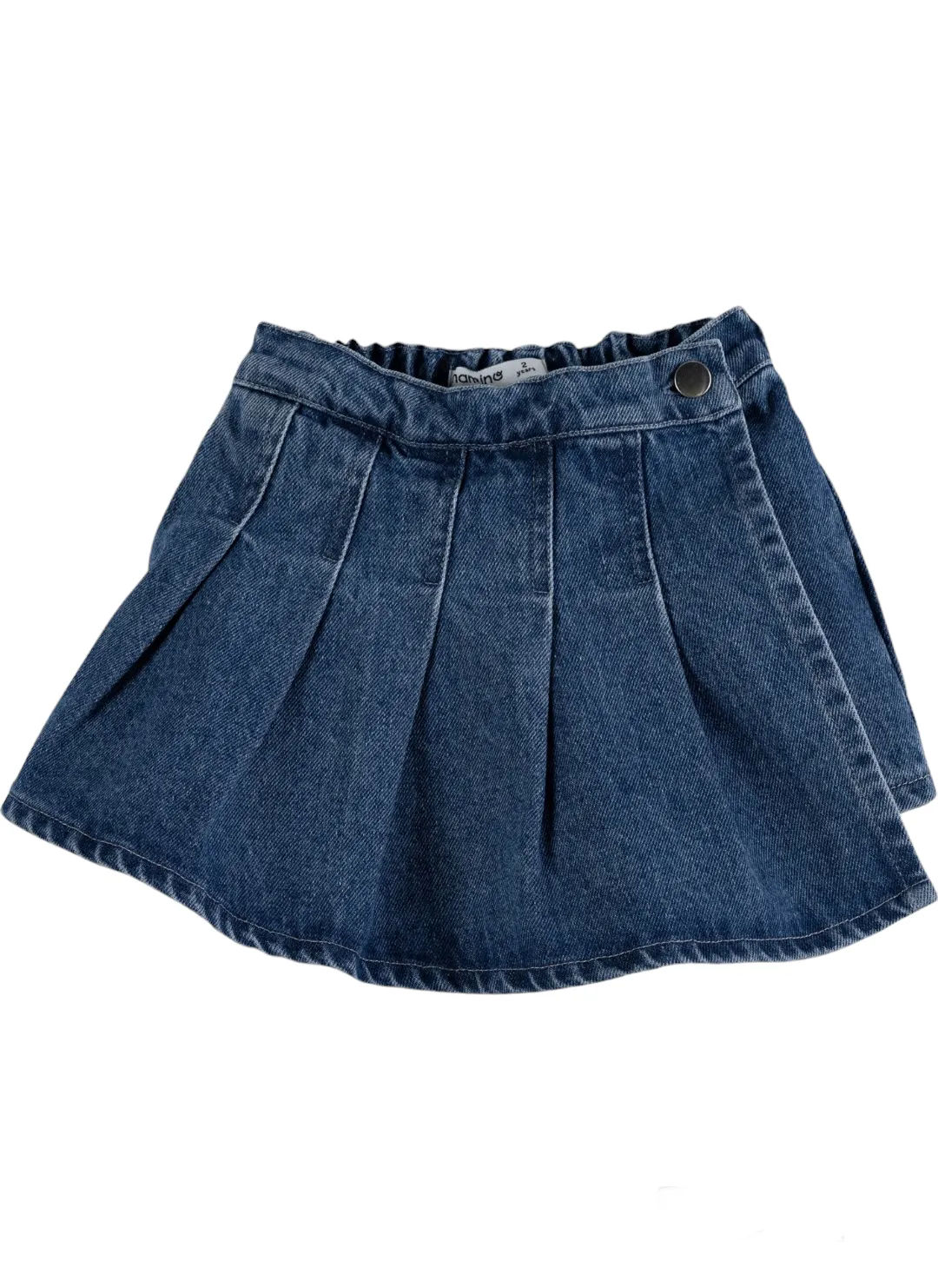 Pleated Denim Skort