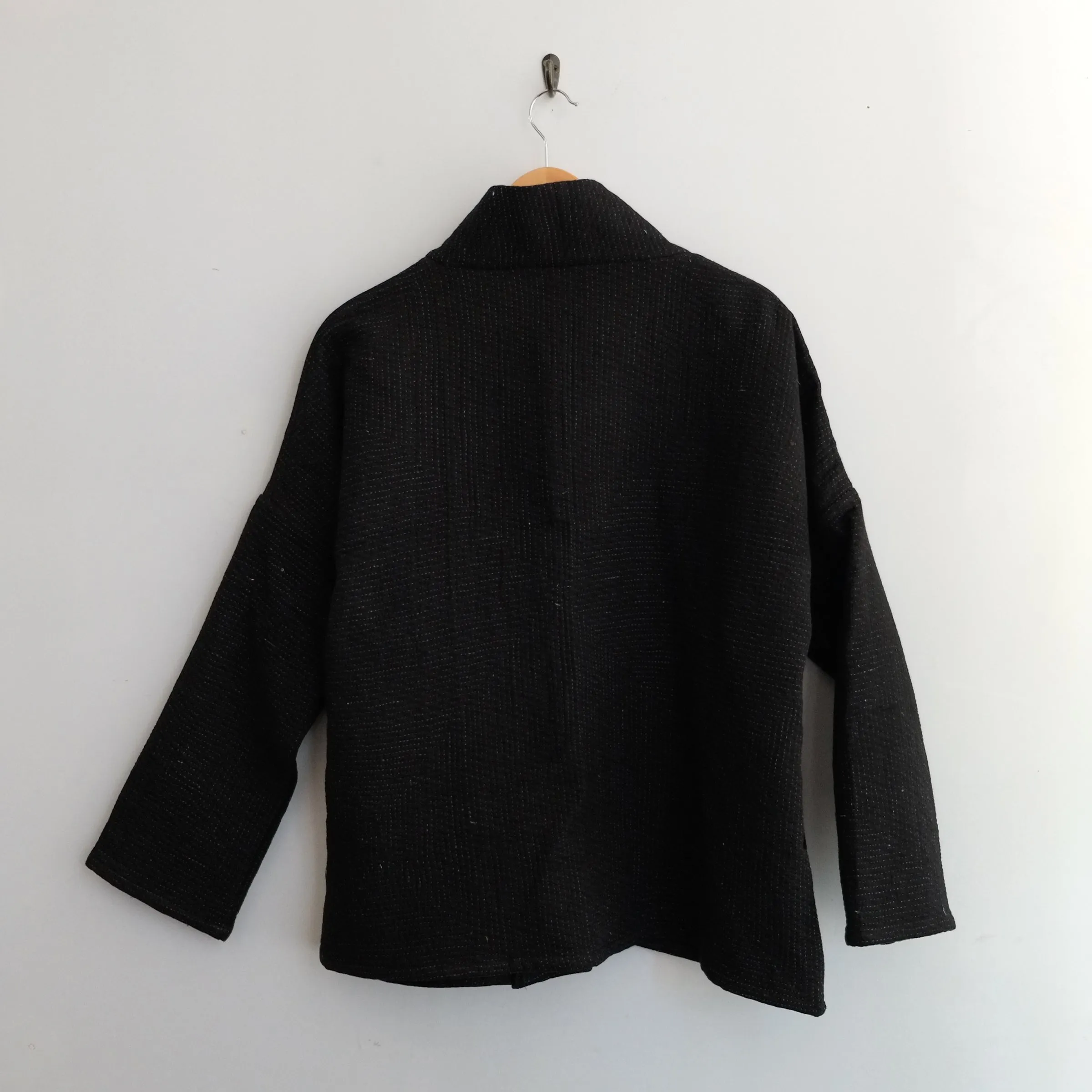 S Black with White Stitching Anoushka Jacket LM156