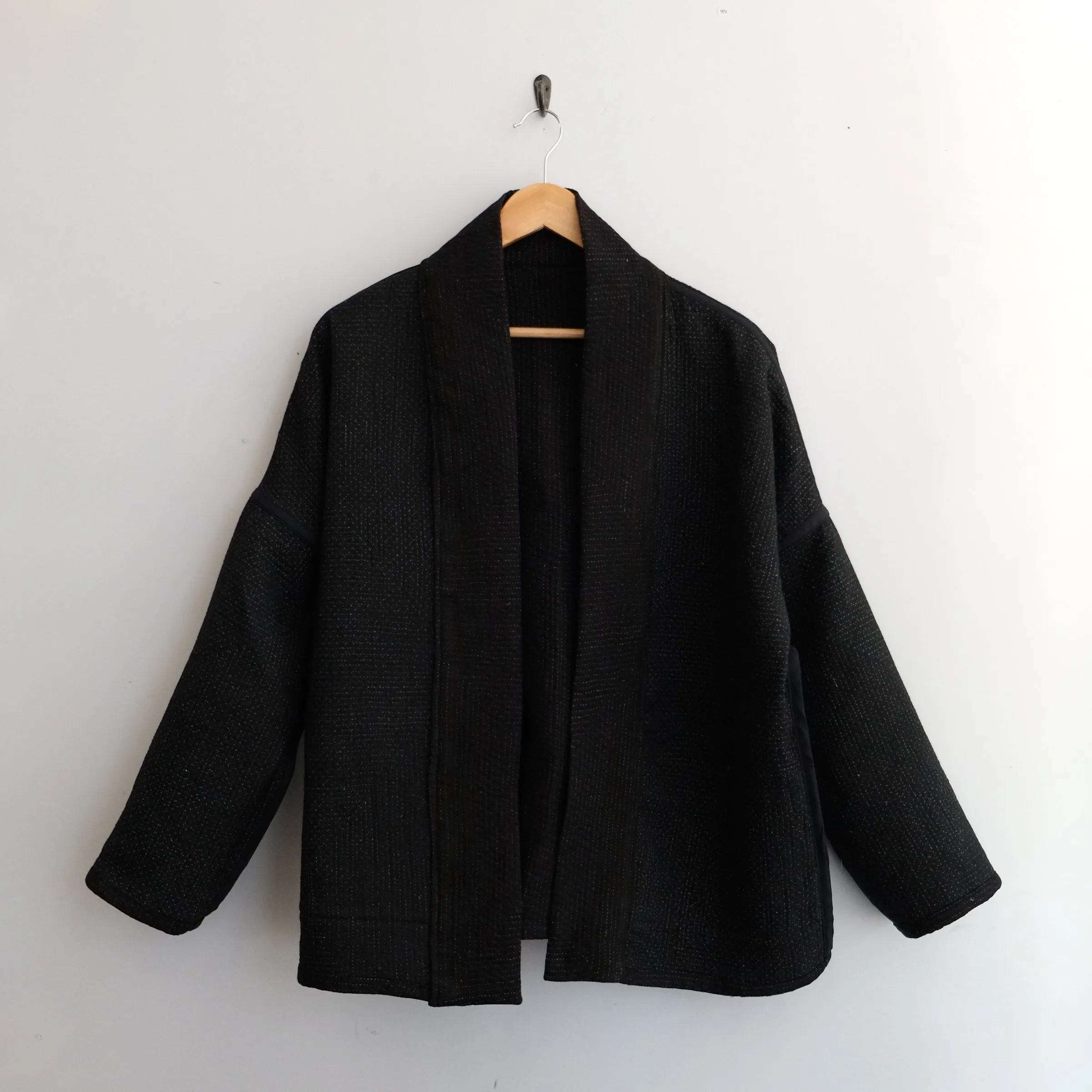 S Black with White Stitching Anoushka Jacket LM156