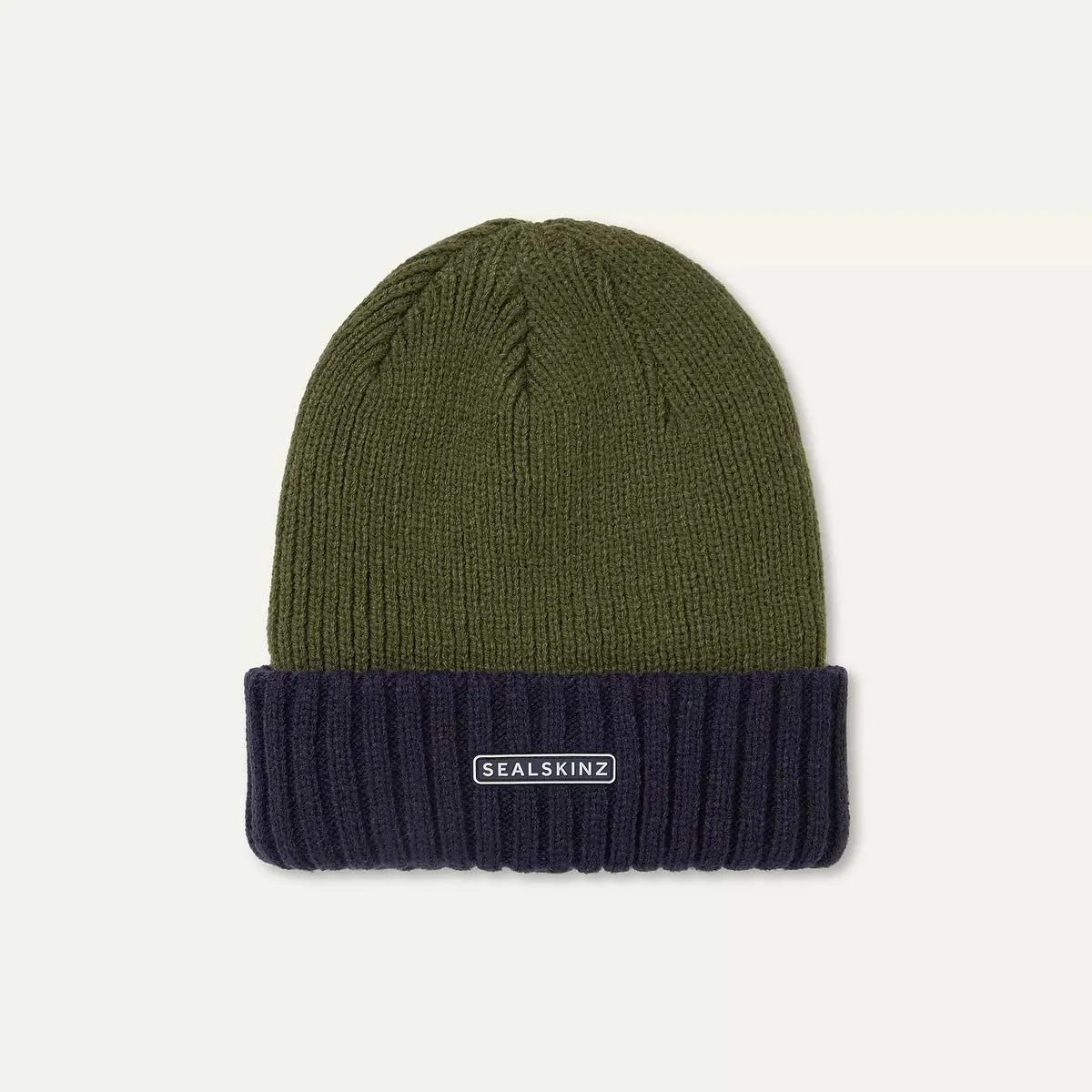 Sealskinz Bacton Waterproof Beanie Hat Olive & Blue