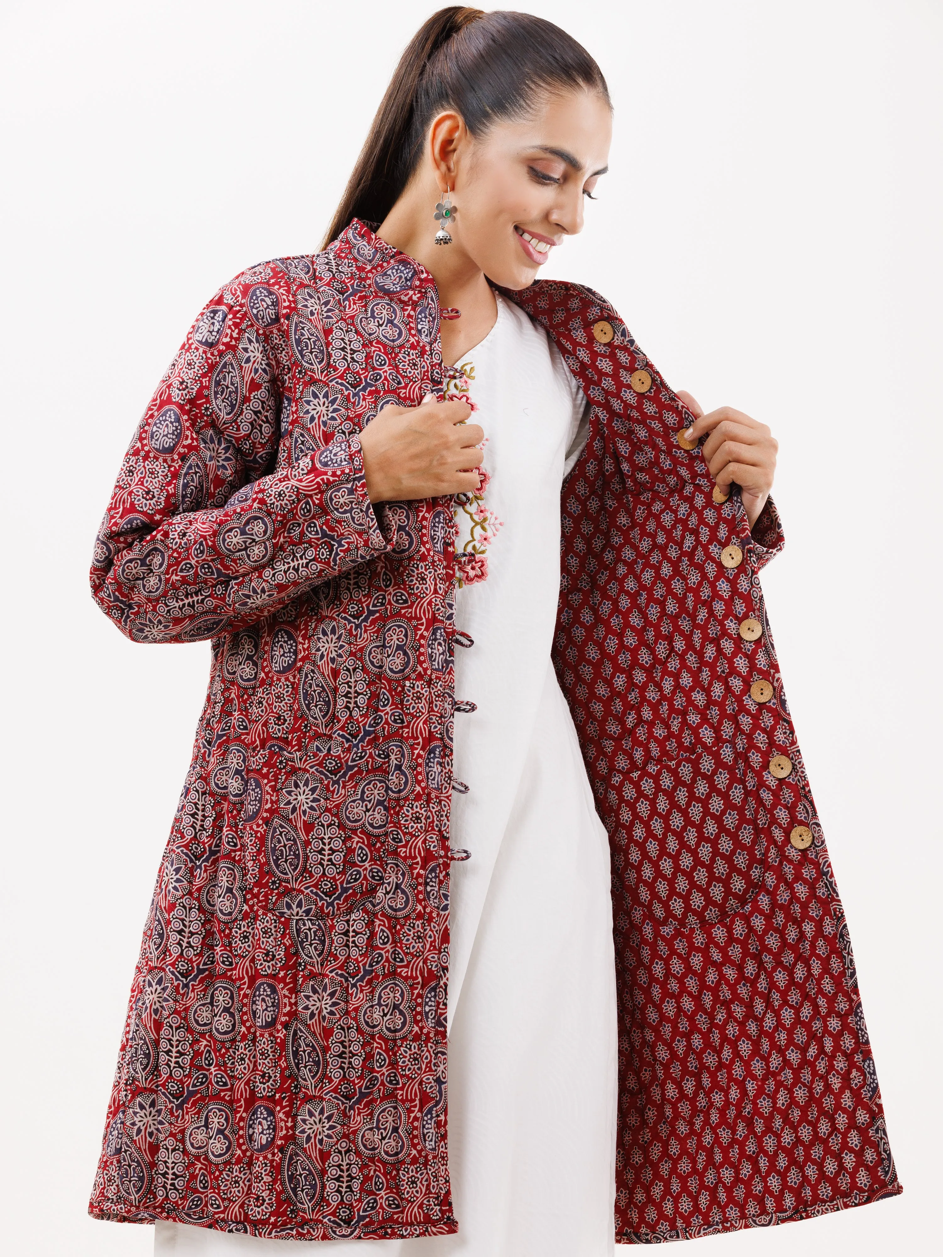 Shishir Prerna Ajrakh Quilted Reversible Jacket