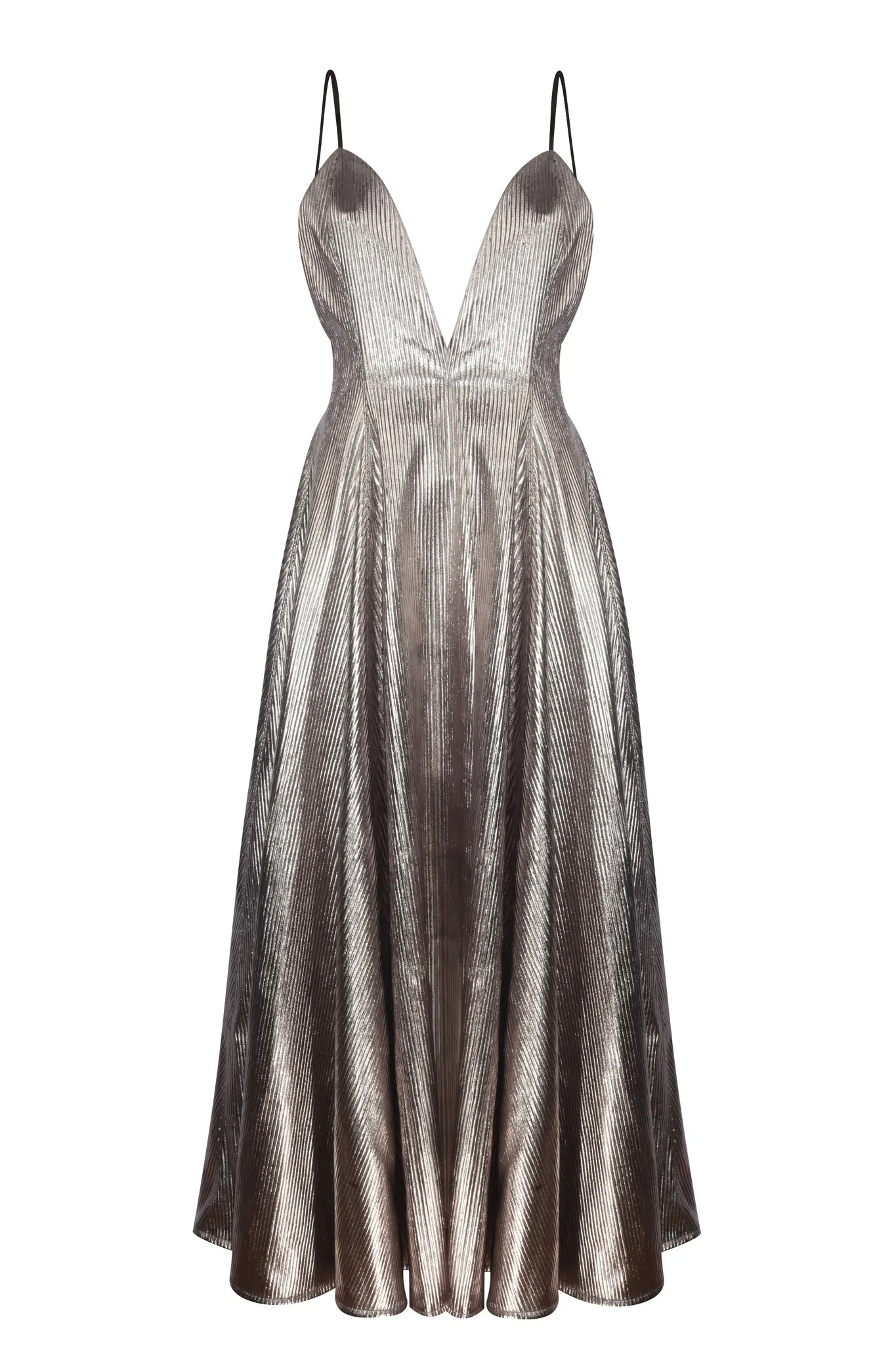 SILVER FAUX LEATHER DRESS