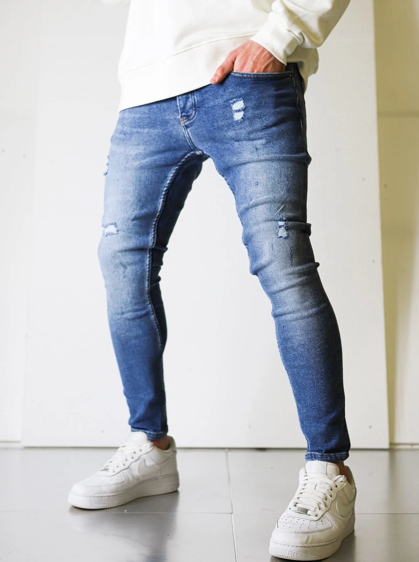 Slightly Ripped Blue Denim