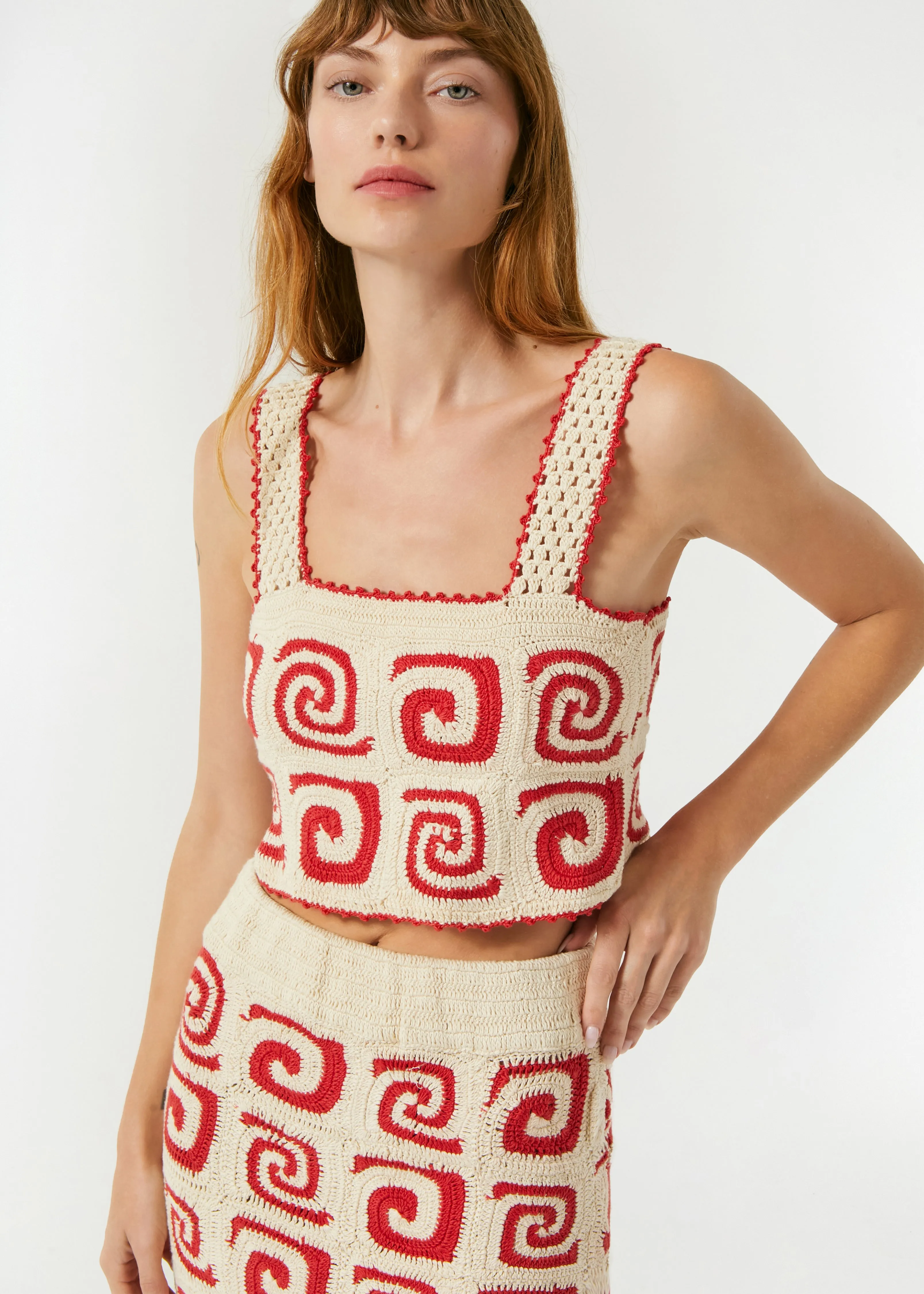 Sloane Top | Red Swirl Crochet