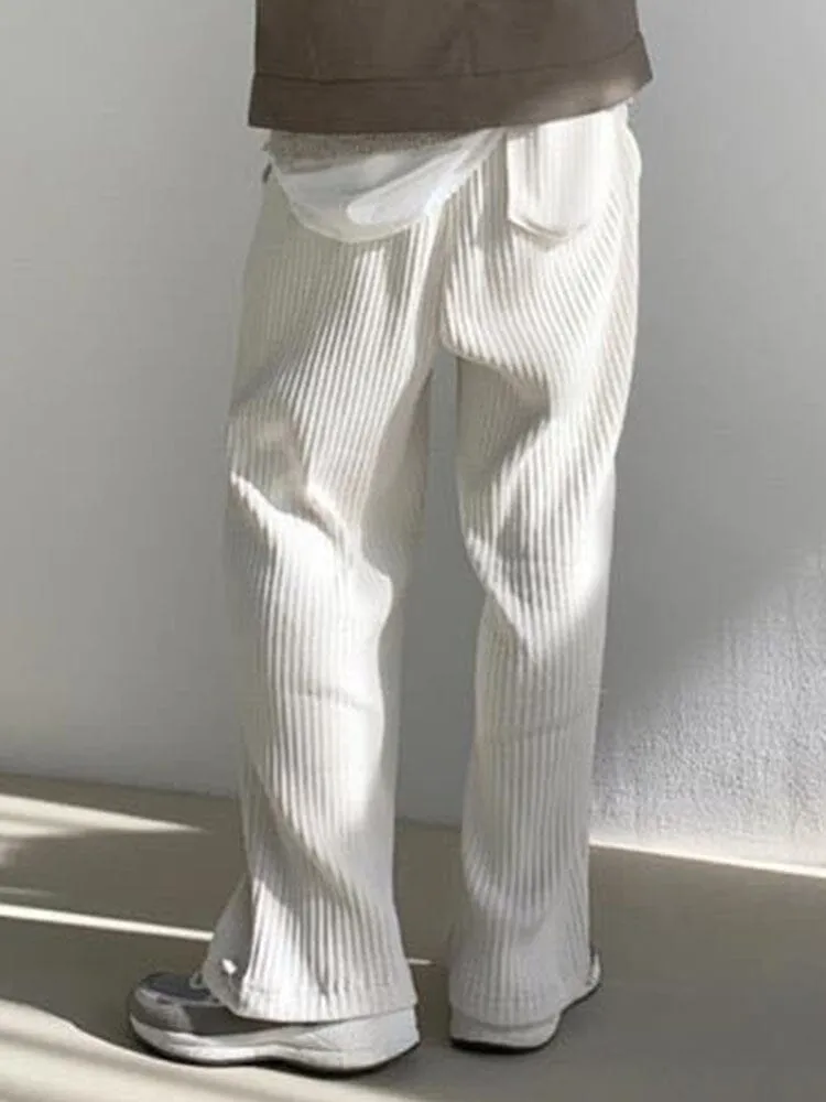 Solid Color Corduroy Pants