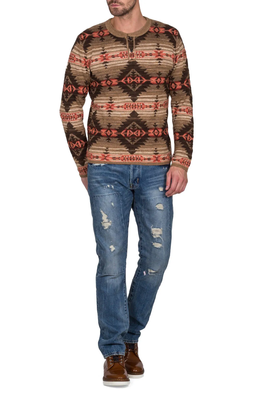 Southwestern Cotton Henley