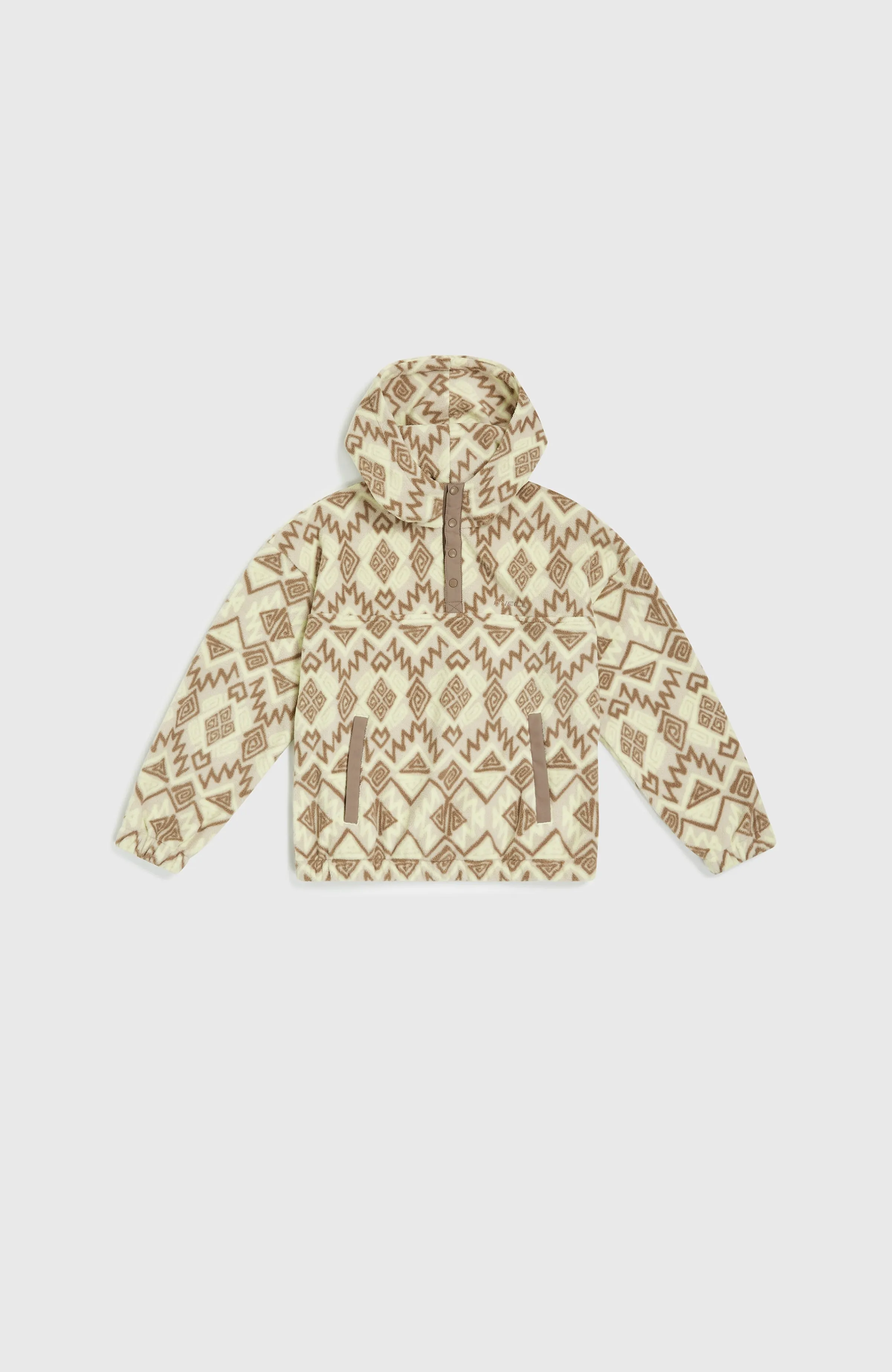 Superfleece Half-Zip Hoodie | Grey Retro Ikat