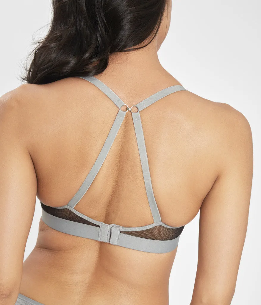 The All-Day Deep V No-Wire: Heather Gray