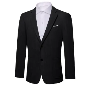 Ties2you Corduroy Suit Onyx Black Striped Notched Collar Dress Mens Suit Top