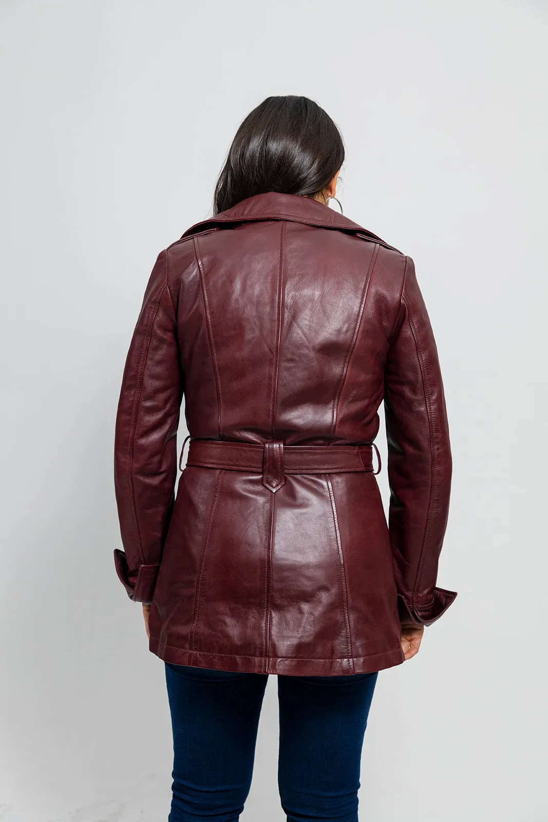 Traci Womens Leather Jacket Oxblood