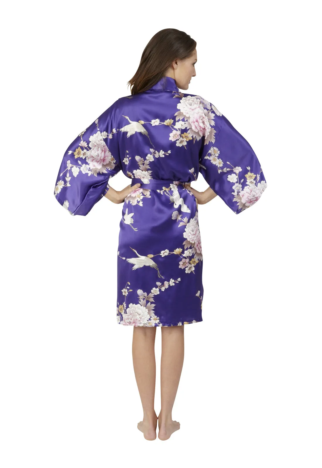 Tsuru Short Silk Happi Coat Kimono