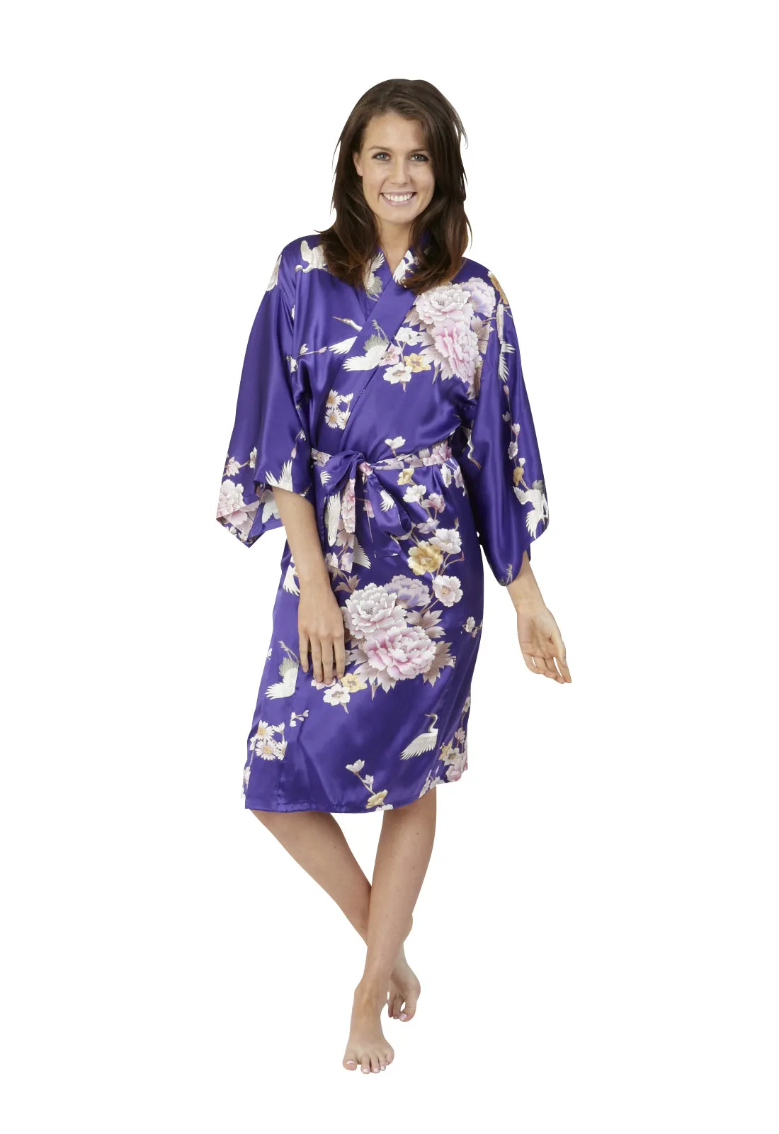 Tsuru Short Silk Happi Coat Kimono