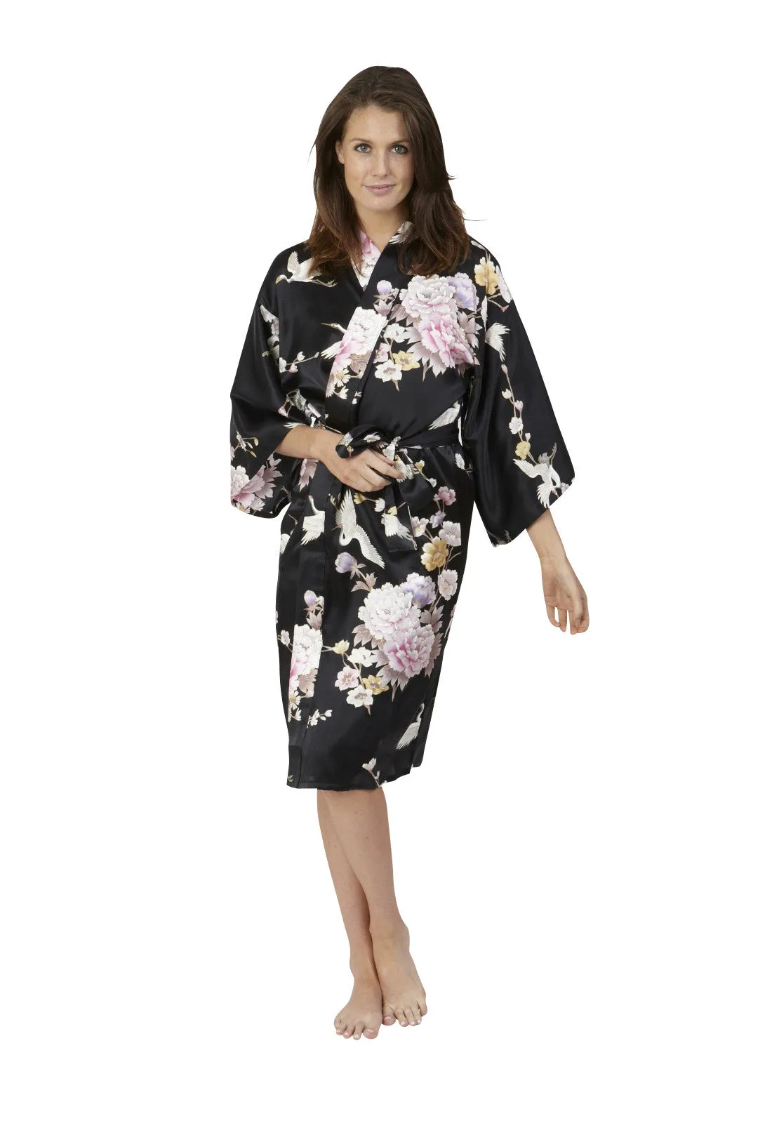 Tsuru Short Silk Happi Coat Kimono