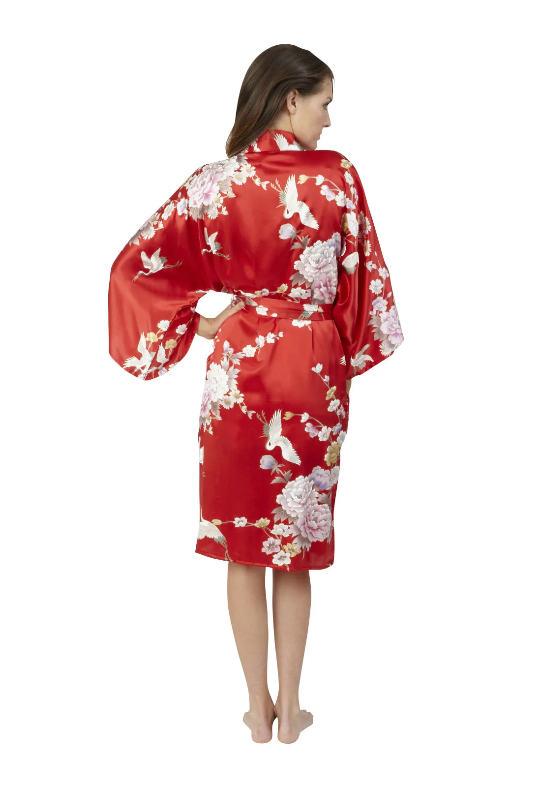 Tsuru Short Silk Happi Coat Kimono