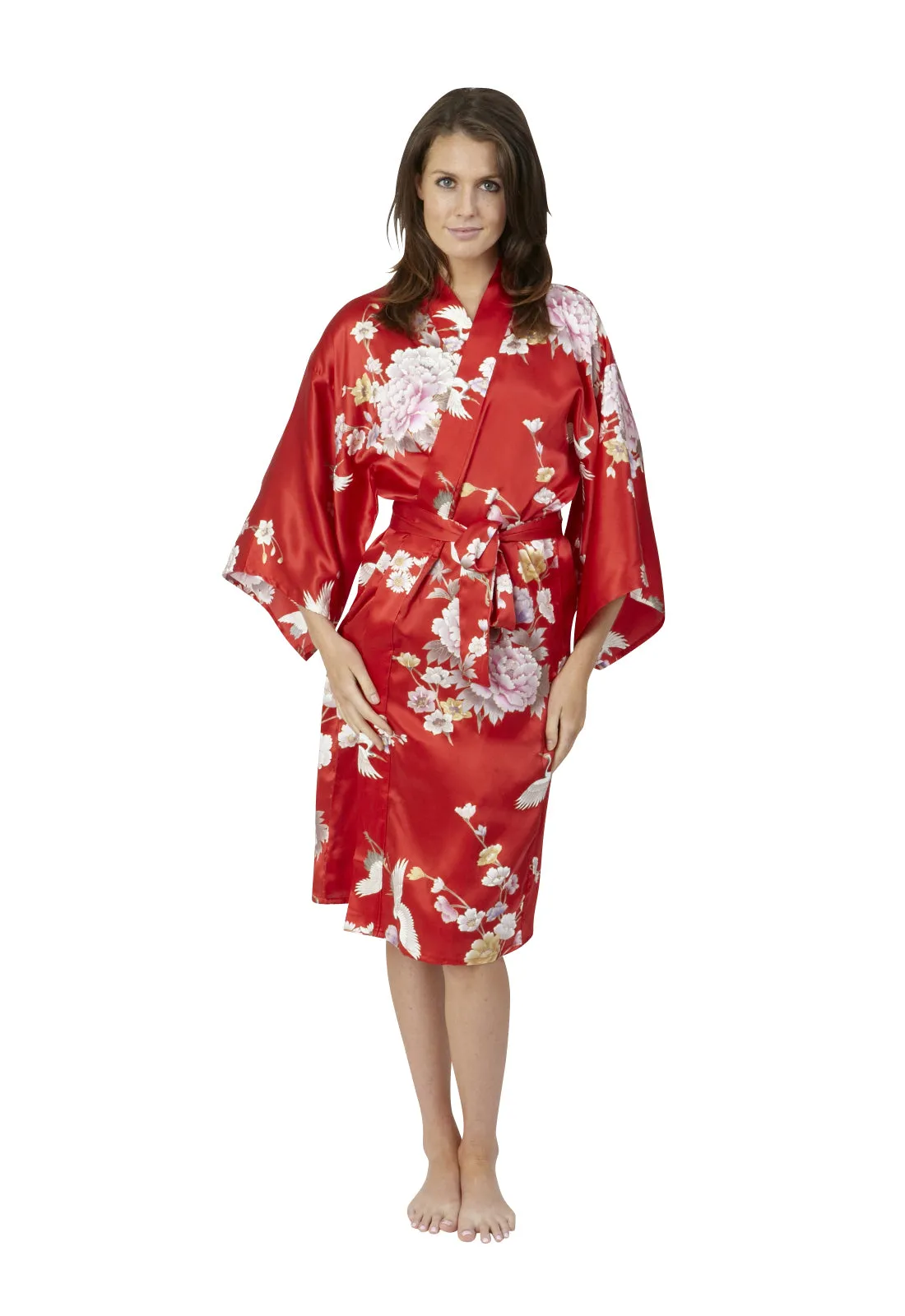 Tsuru Short Silk Happi Coat Kimono