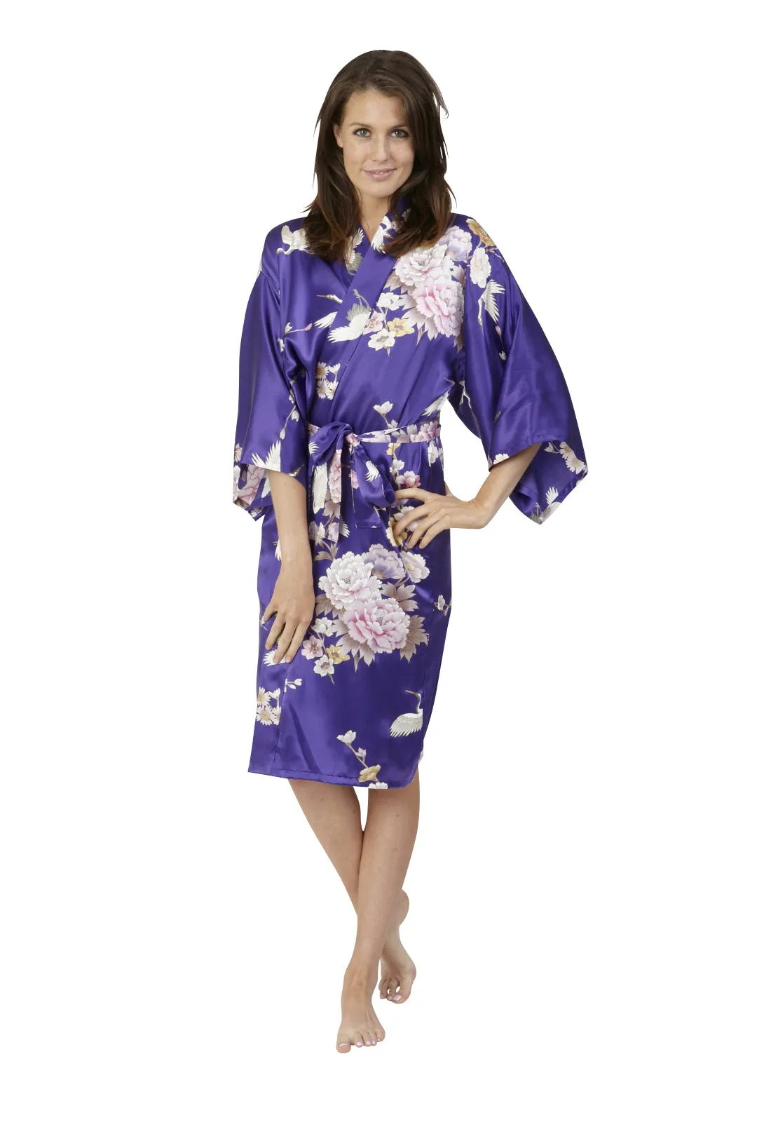 Tsuru Short Silk Happi Coat Kimono