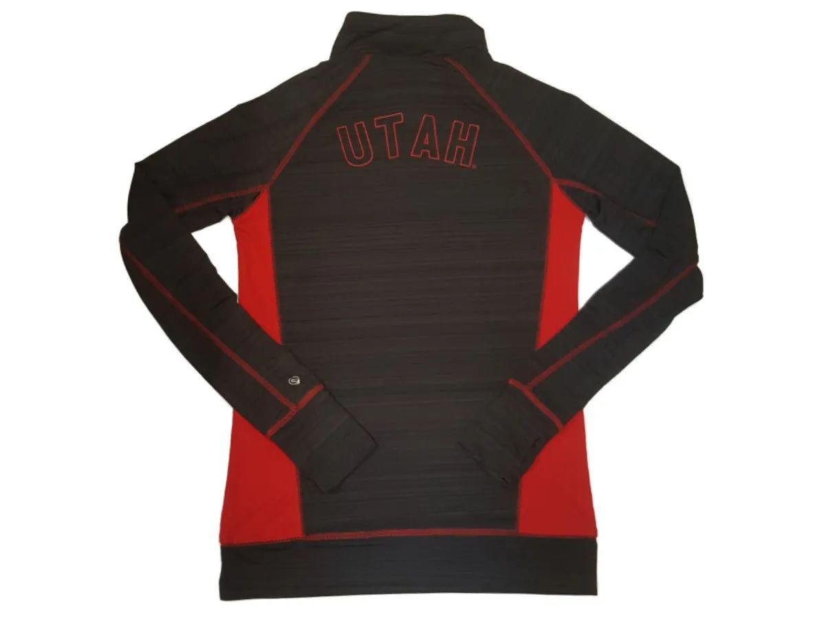 Utah Utes Colosseum WOMENS Charcoal Gray 1/2 Zip Pullover w Pouch Pocket (M)