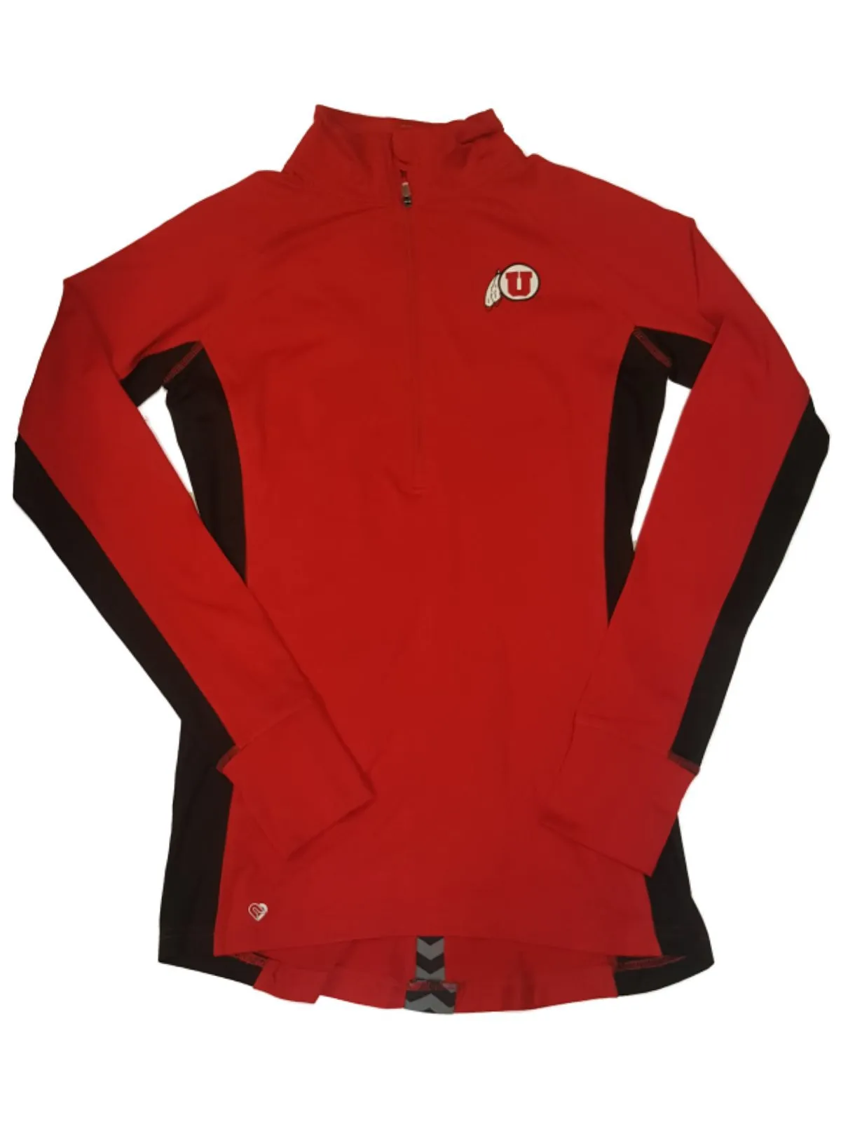 Utah Utes Colosseum WOMENS Red w Chevron Scrunched Back 1/2 Zip Pullover (M)