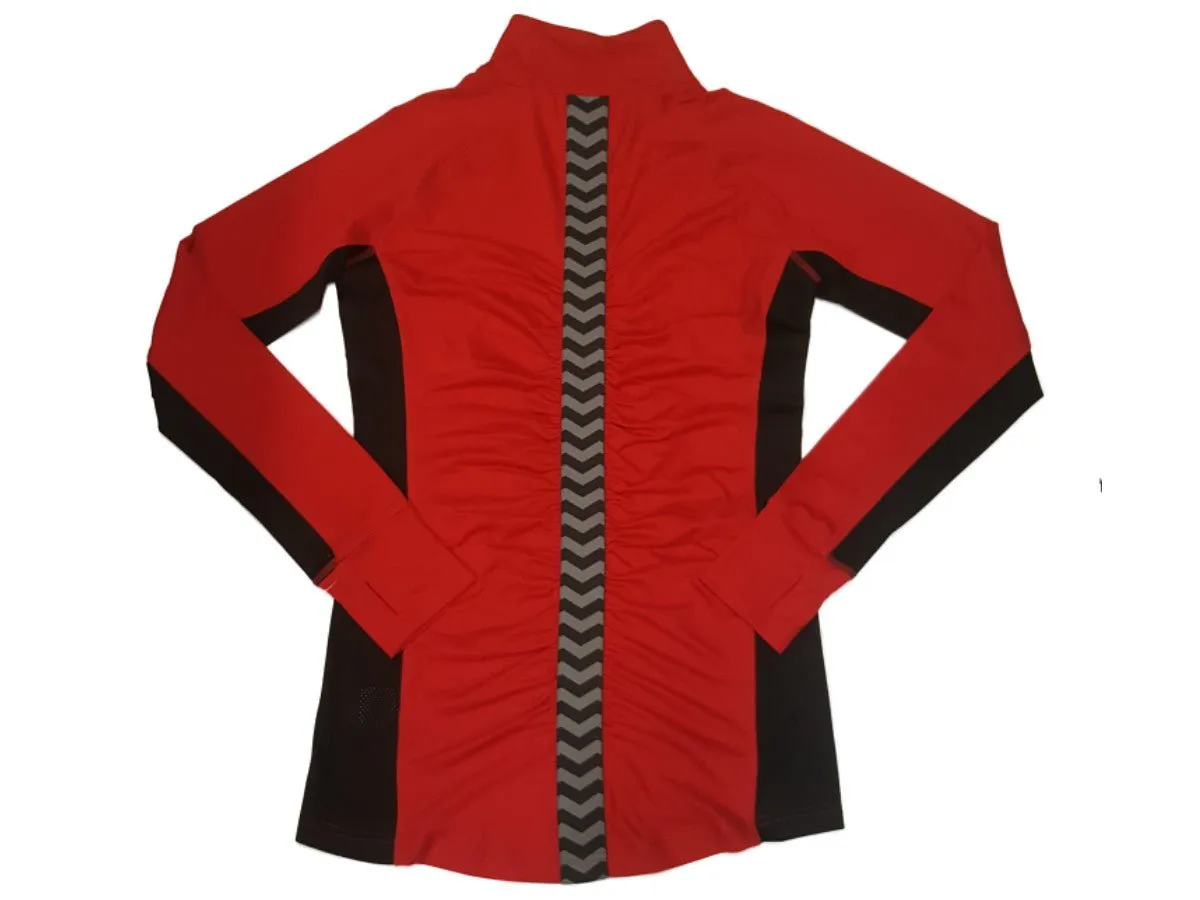 Utah Utes Colosseum WOMENS Red w Chevron Scrunched Back 1/2 Zip Pullover (M)