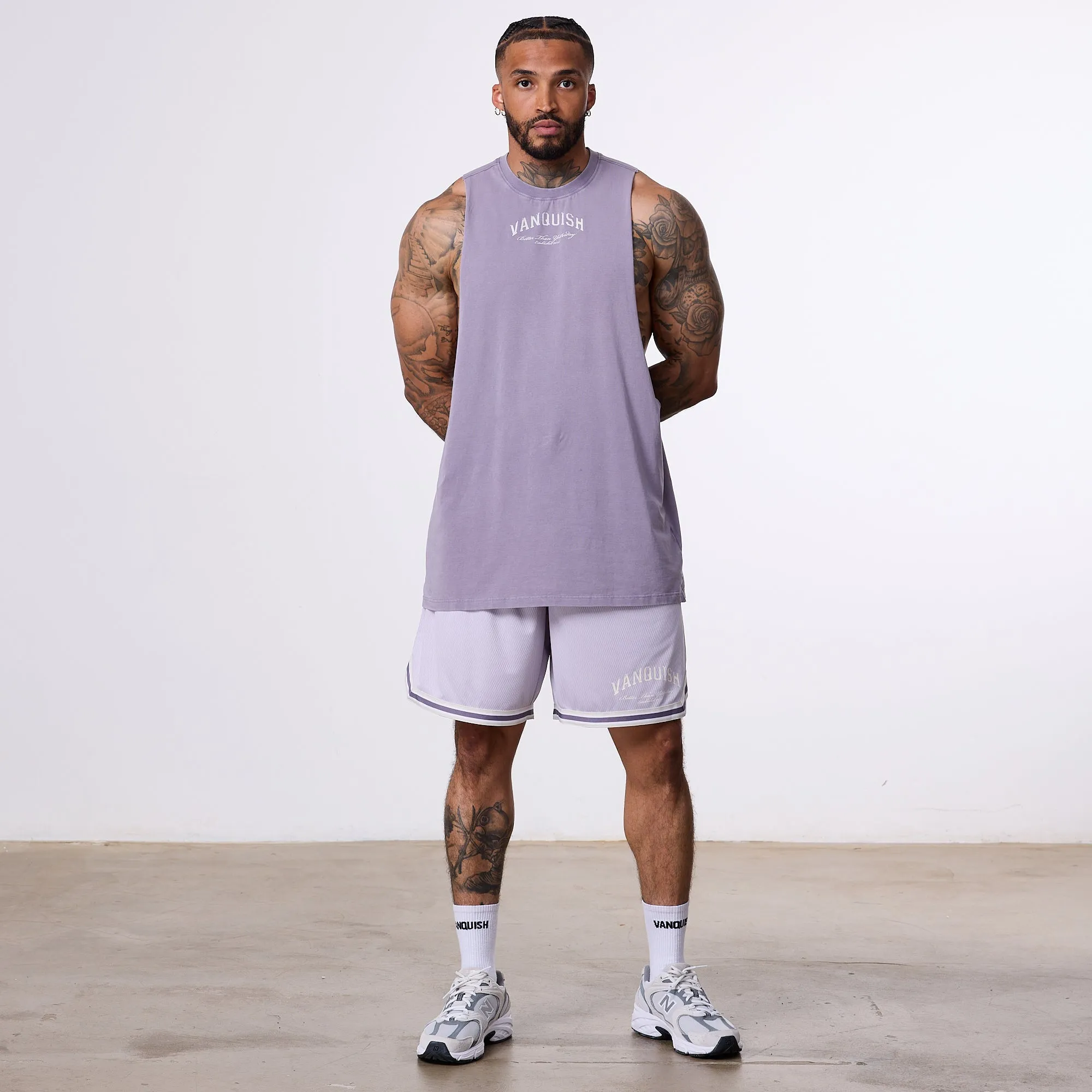 Vanquish Better Than Yesterday Purple Mesh Shorts