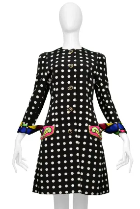 VERSACE BLACK & WHITE DOT COAT WITH FANCY CUFFS 1991