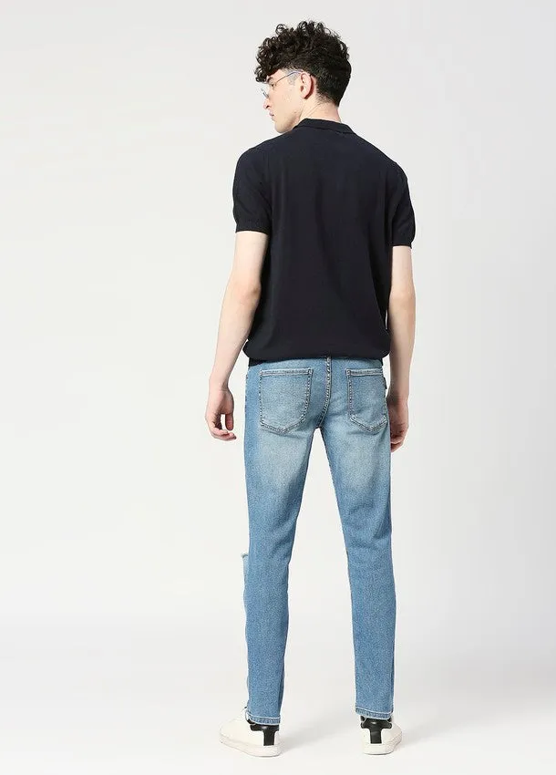 Vintage Mid Blue Cruz Skinny Fit Ripped Jeans