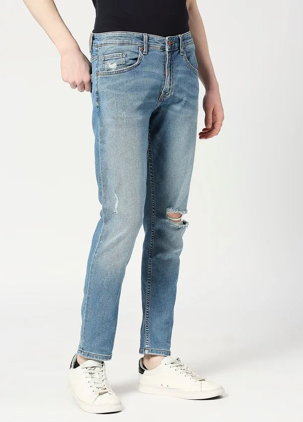 Vintage Mid Blue Cruz Skinny Fit Ripped Jeans